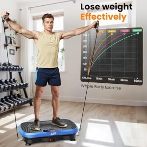 [Blue] AXV Vibration Plate Fitness Platform Exercise Machine