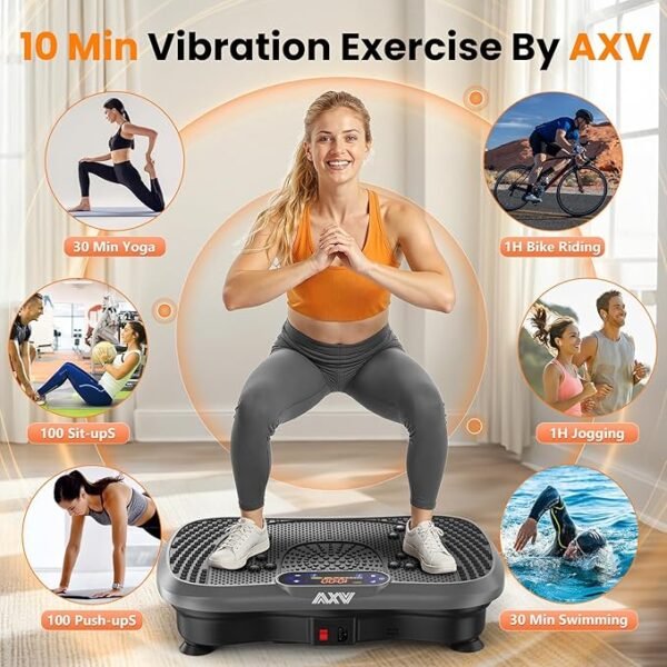 [Grey]AXV Vibration Plate Fitness Platform Exercise Machine
